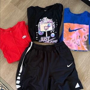 Nike Graphic T-Shirts and Black Shorts Set